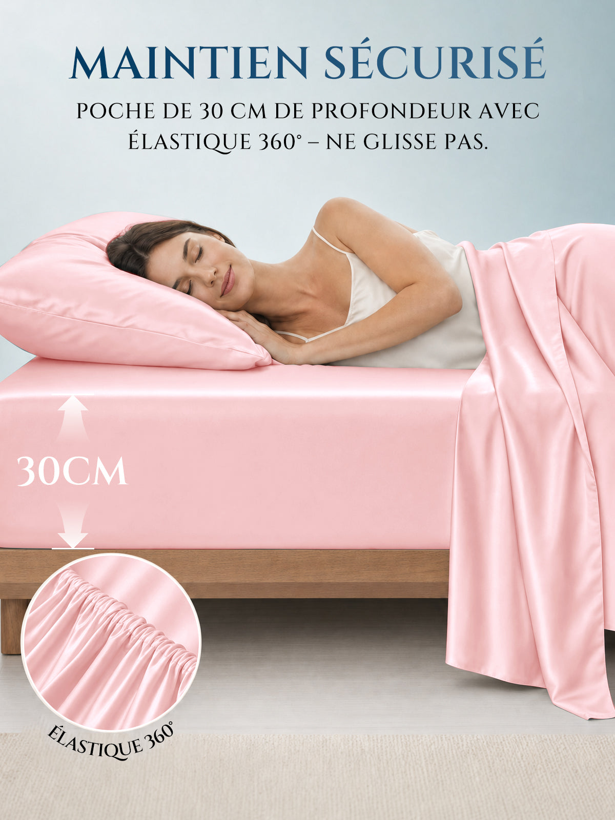 Drap-housse en soie 25 Momme sans couture