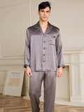 19 Momme Ensemble de pyjama en soie à col en V pour homme