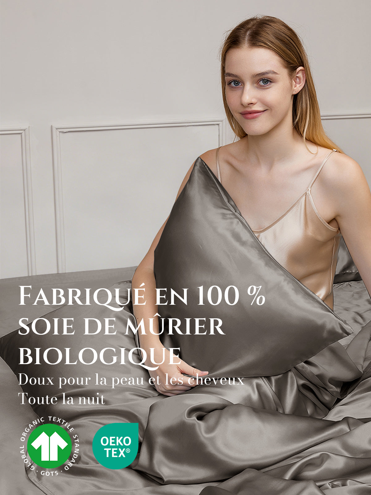 Taie d’oreiller en soie 25 Momme