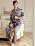 19 Momme Ensemble de pyjama en soie à col en V pour homme