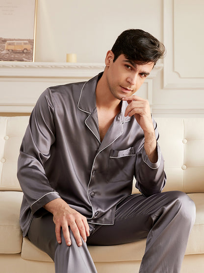 Pyjama Homme en Soie 19 Momme à Col V