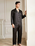 19 Momme Ensemble de pyjama en soie à col en V pour homme