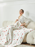 THXSILK Couverture Garnie De Soie Fraise D'été
