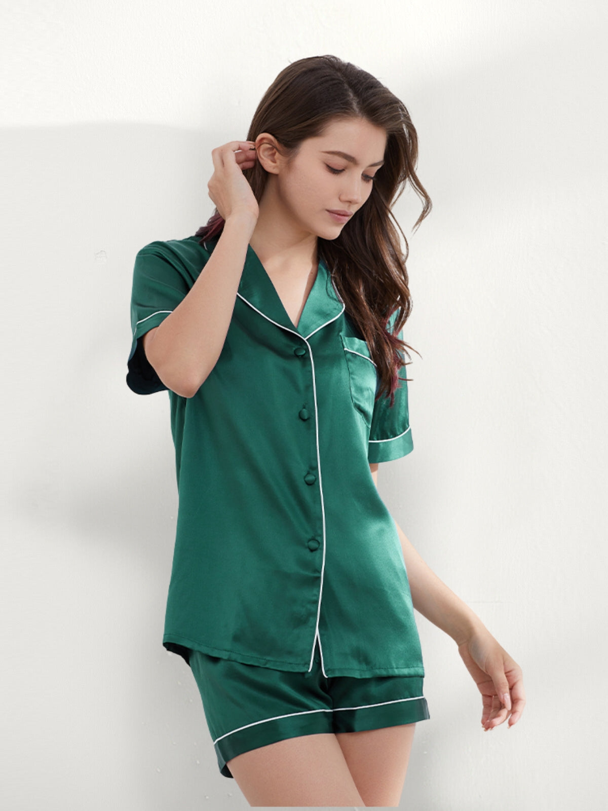 Pyjama Court Soie 19 Momme Ensemble Femme