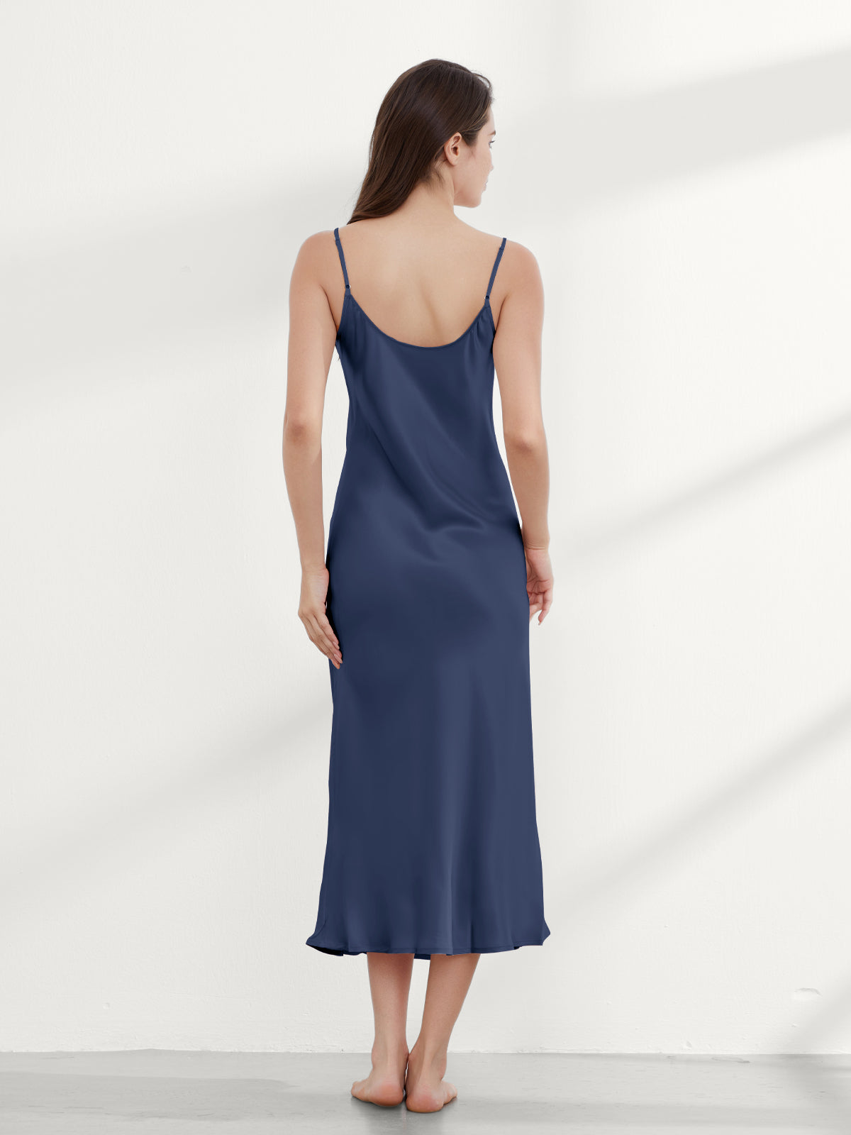 Chemise de Nuit Longue Dos Échancré Soie 19 Momme