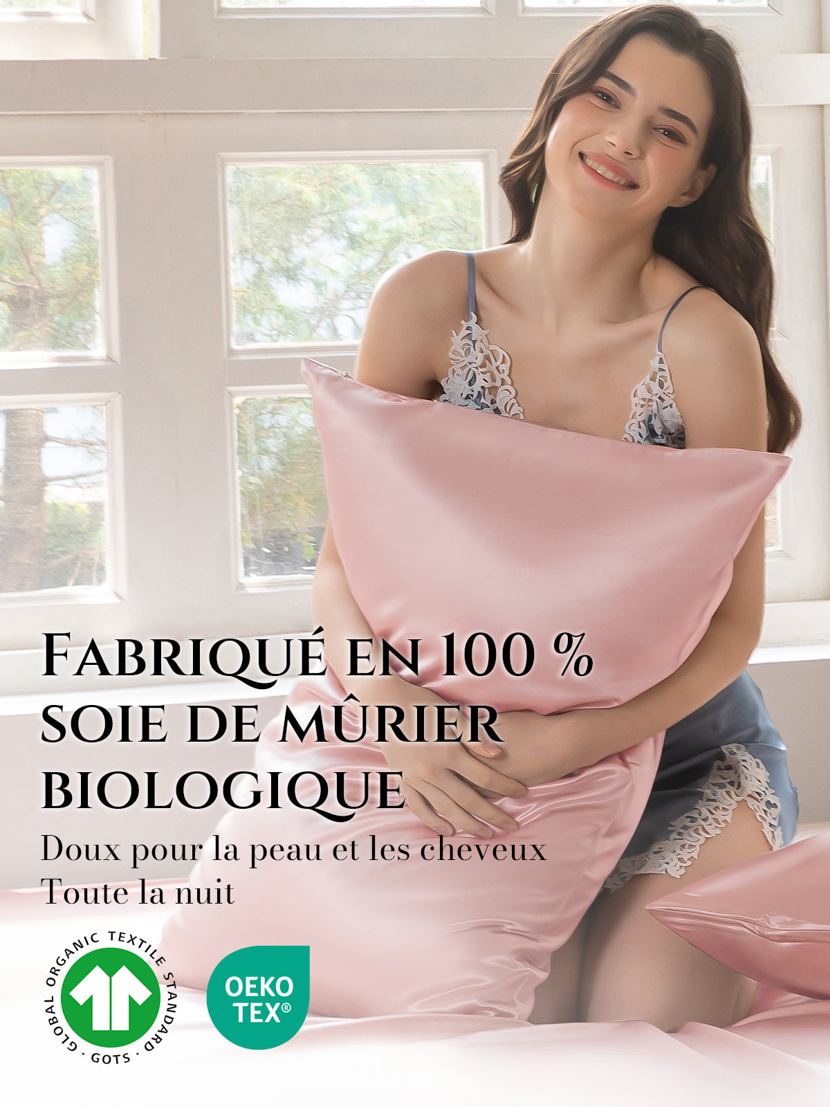 Taie d’oreiller en soie 22 Momme