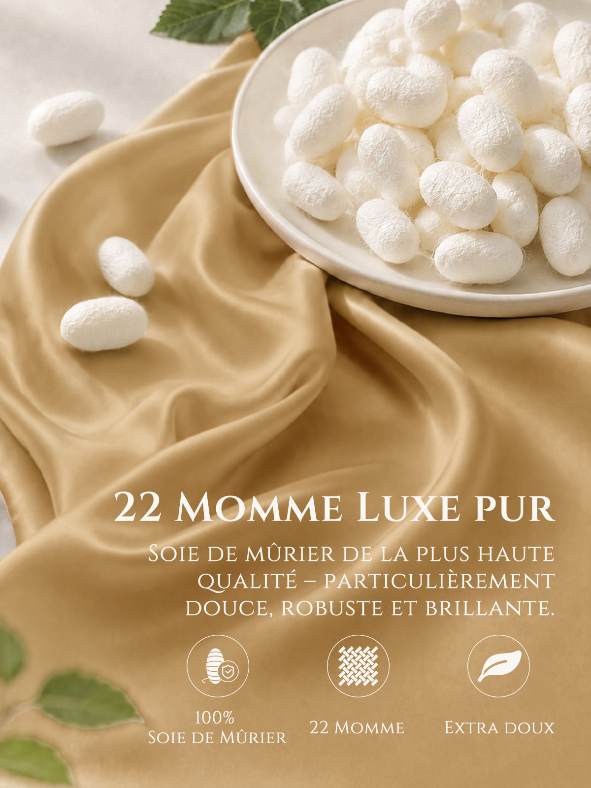 Drap-plat en soie 22 Momme