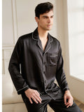 19 Momme Ensemble de pyjama en soie à col en V pour homme