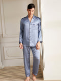 19 Momme Ensemble de pyjama en soie à col en V pour homme