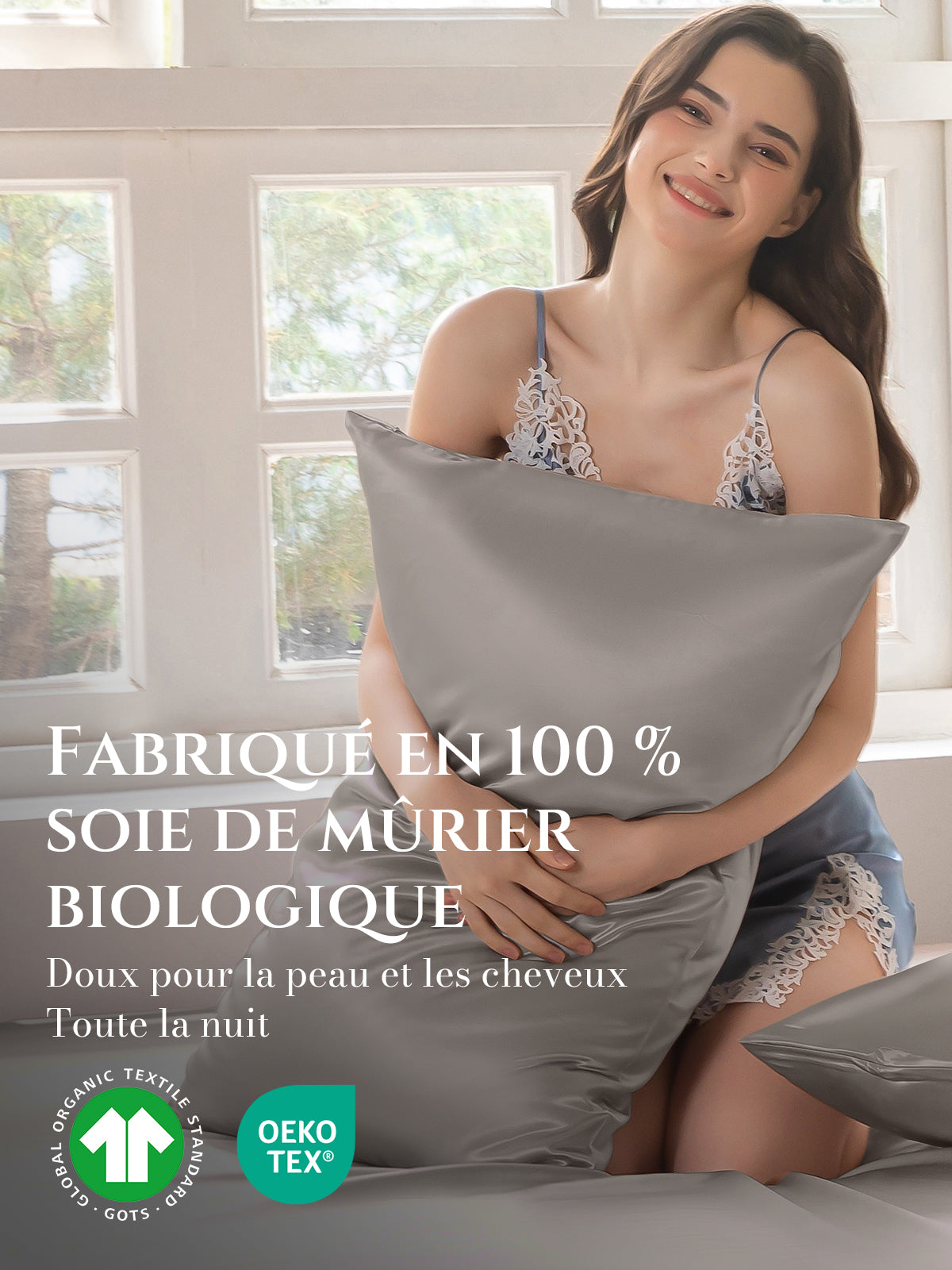 Taie d’oreiller en soie 22 Momme