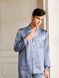 19 Momme Ensemble de pyjama en soie à col en V pour homme