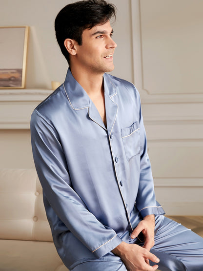 Pyjama Homme en Soie 19 Momme à Col V