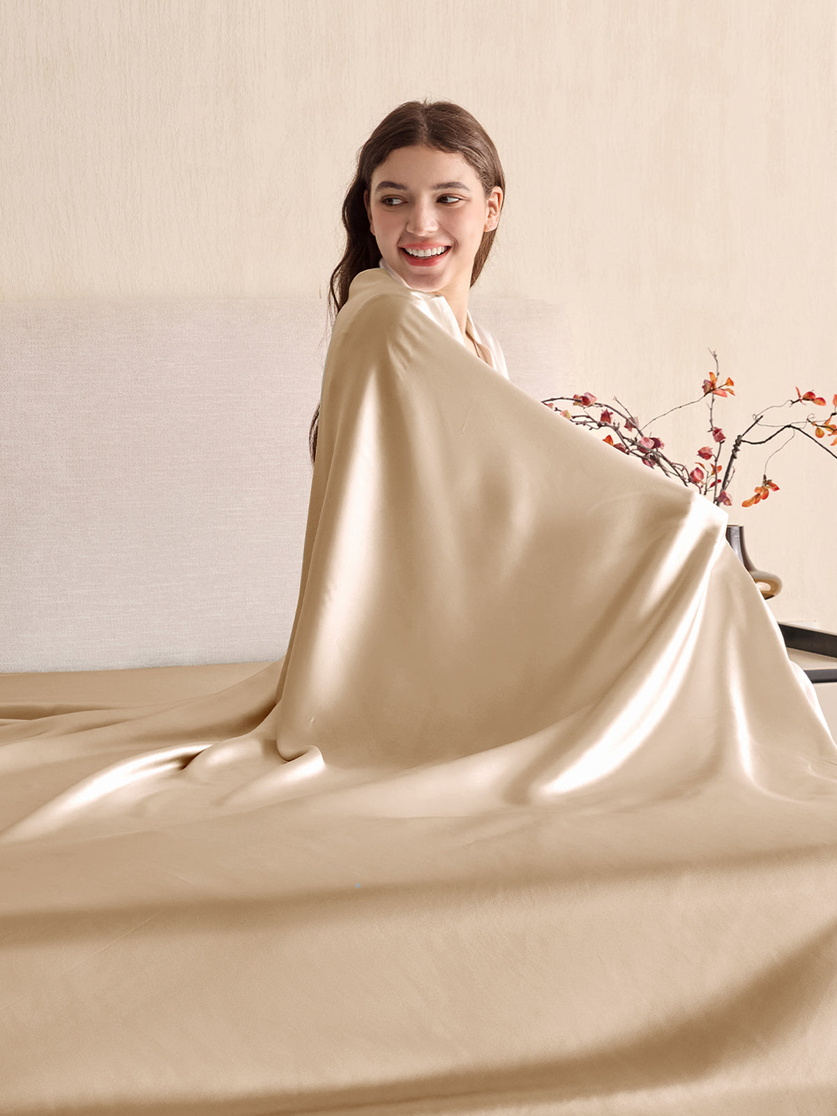 Drap-plat en soie 19 Momme