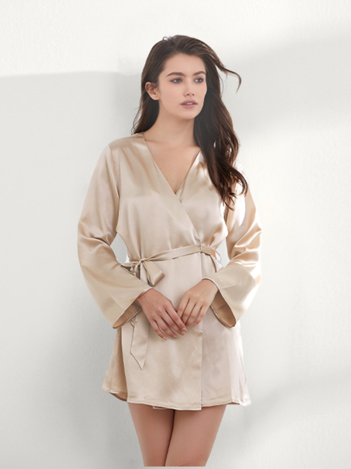 Peignoir Court Soie 19 Momme Luxe Femme