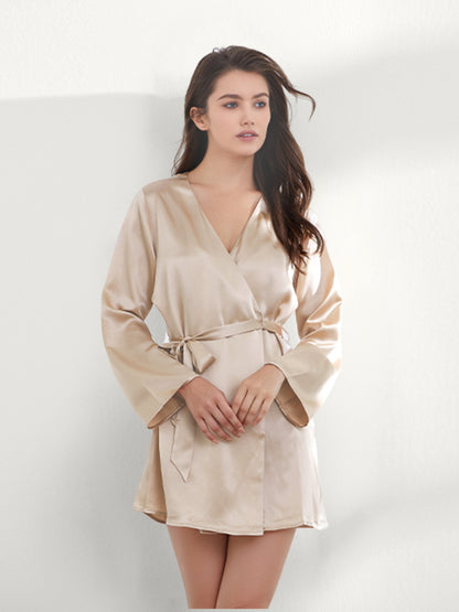 Peignoir Court Soie 19 Momme Luxe Femme