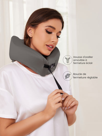 Oreiller de Voyage Ergonomique en Soie avec Mousse Mémoire Élastique