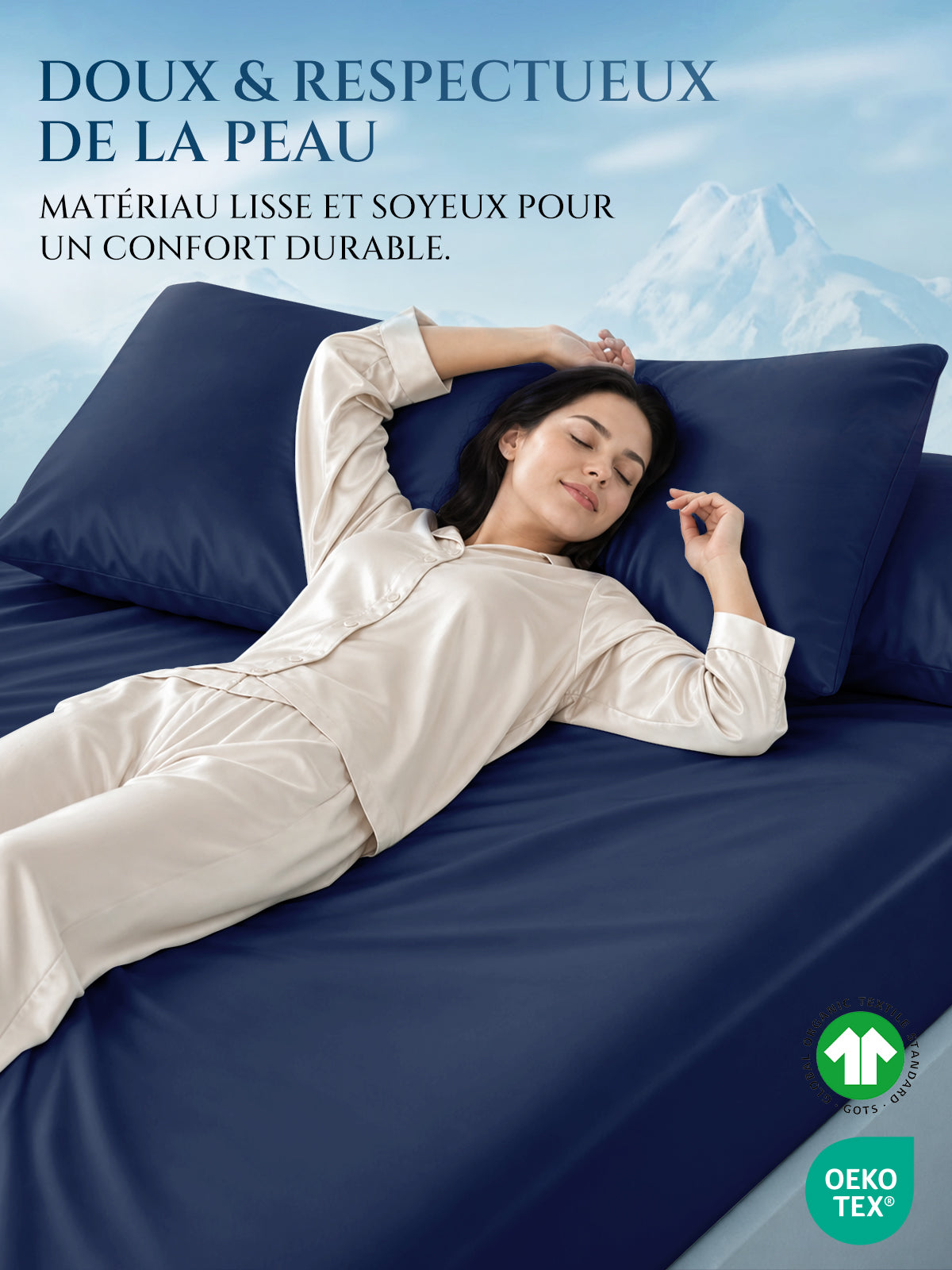 Drap-housse en soie 25 Momme sans couture
