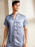 19 Momme Ensemble de pyjama court classique en soie pour homme