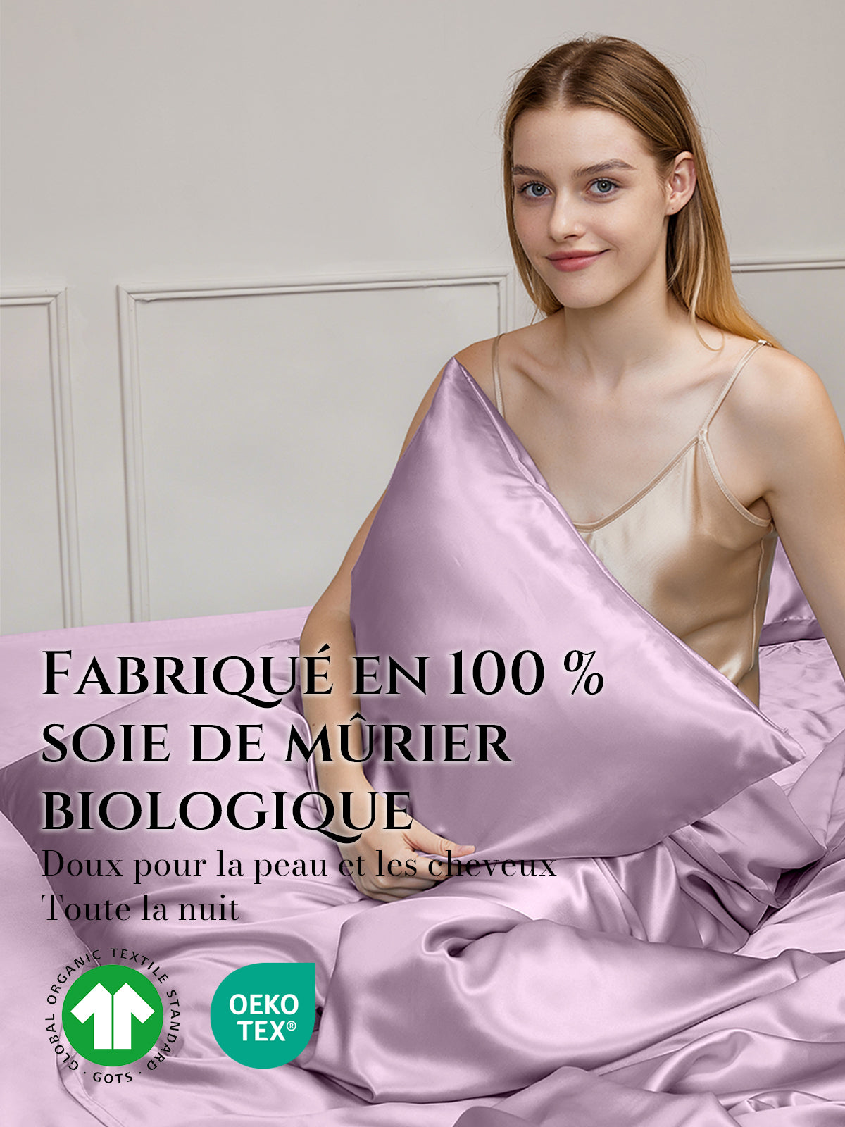 Taie d’oreiller en soie 25 Momme