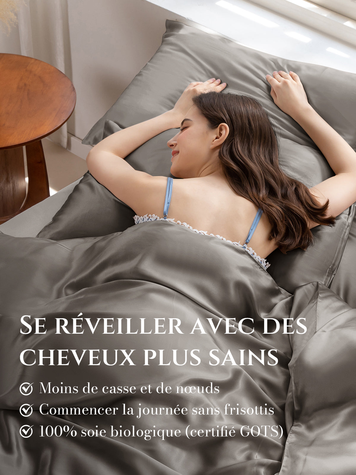 Lot de 2 taies d’oreiller soie 22 Momme