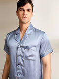 19 Momme Ensemble de pyjama court classique en soie pour homme