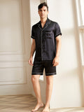 19 Momme Ensemble de pyjama court classique en soie pour homme