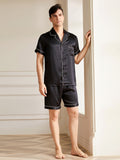 19 Momme Ensemble de pyjama court classique en soie pour homme