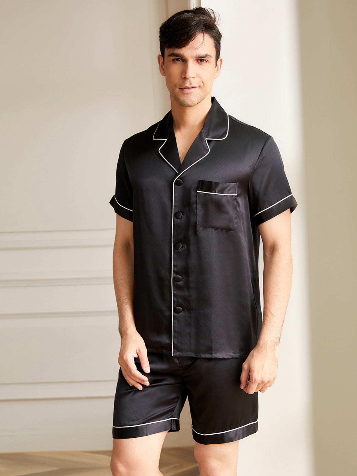 Pyjama Homme Court Soie 19 Momme Classique