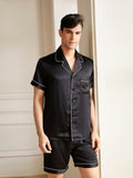 19 Momme Ensemble de pyjama court classique en soie pour homme