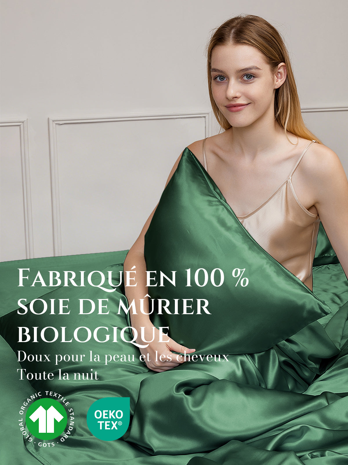 Taie d’oreiller en soie 25 Momme