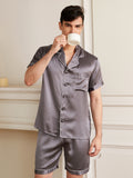 19 Momme Ensemble de pyjama court classique en soie pour homme