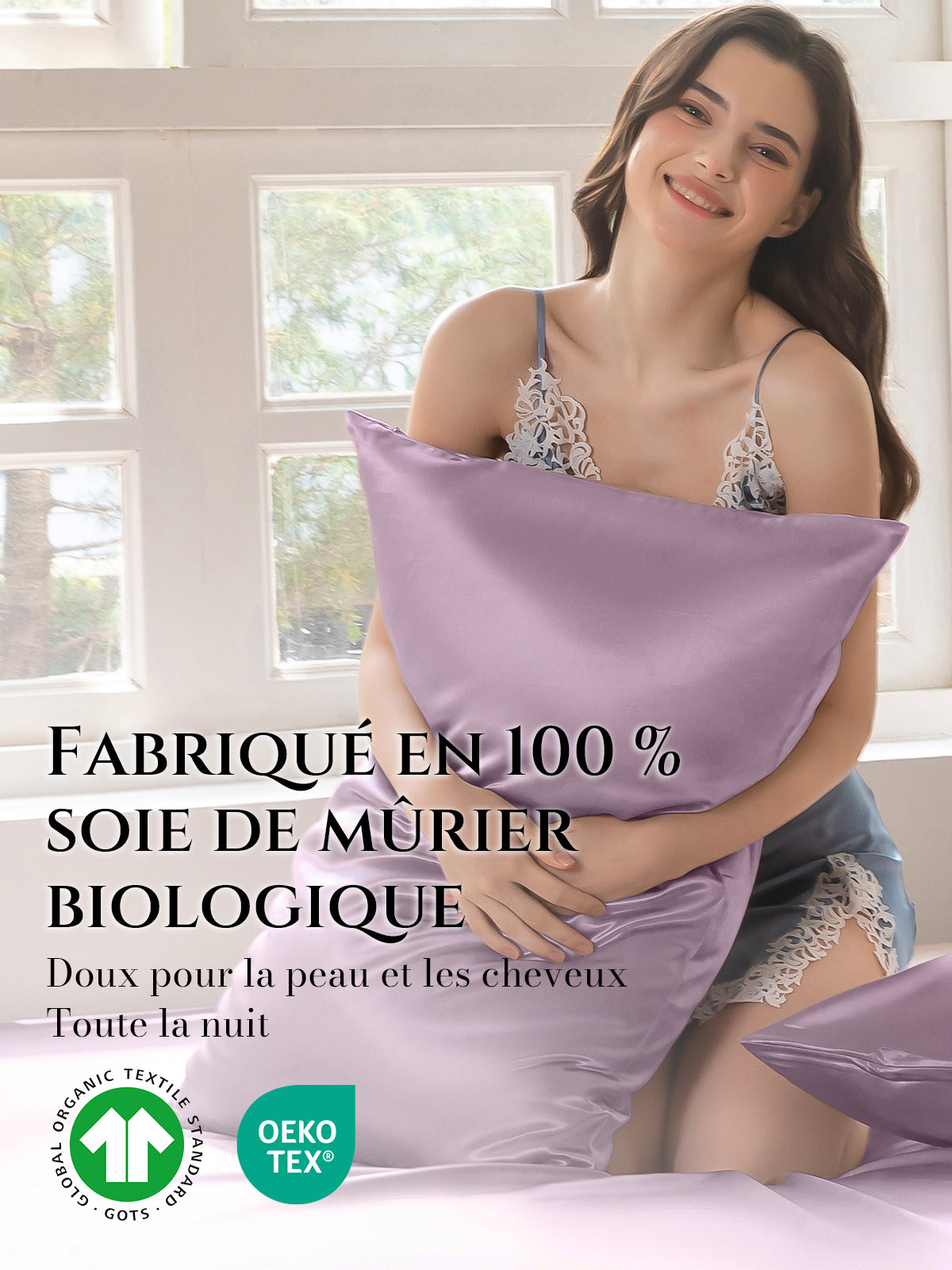 Taie d’oreiller en soie 22 Momme