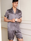 19 Momme Ensemble de pyjama court classique en soie pour homme