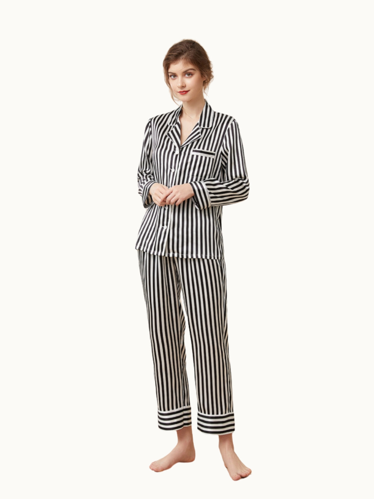 Pyjama Soie 19 Momme Rayures Classiques