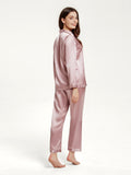 19 Momme Ensemble de pyjama long classique en soie à col en V