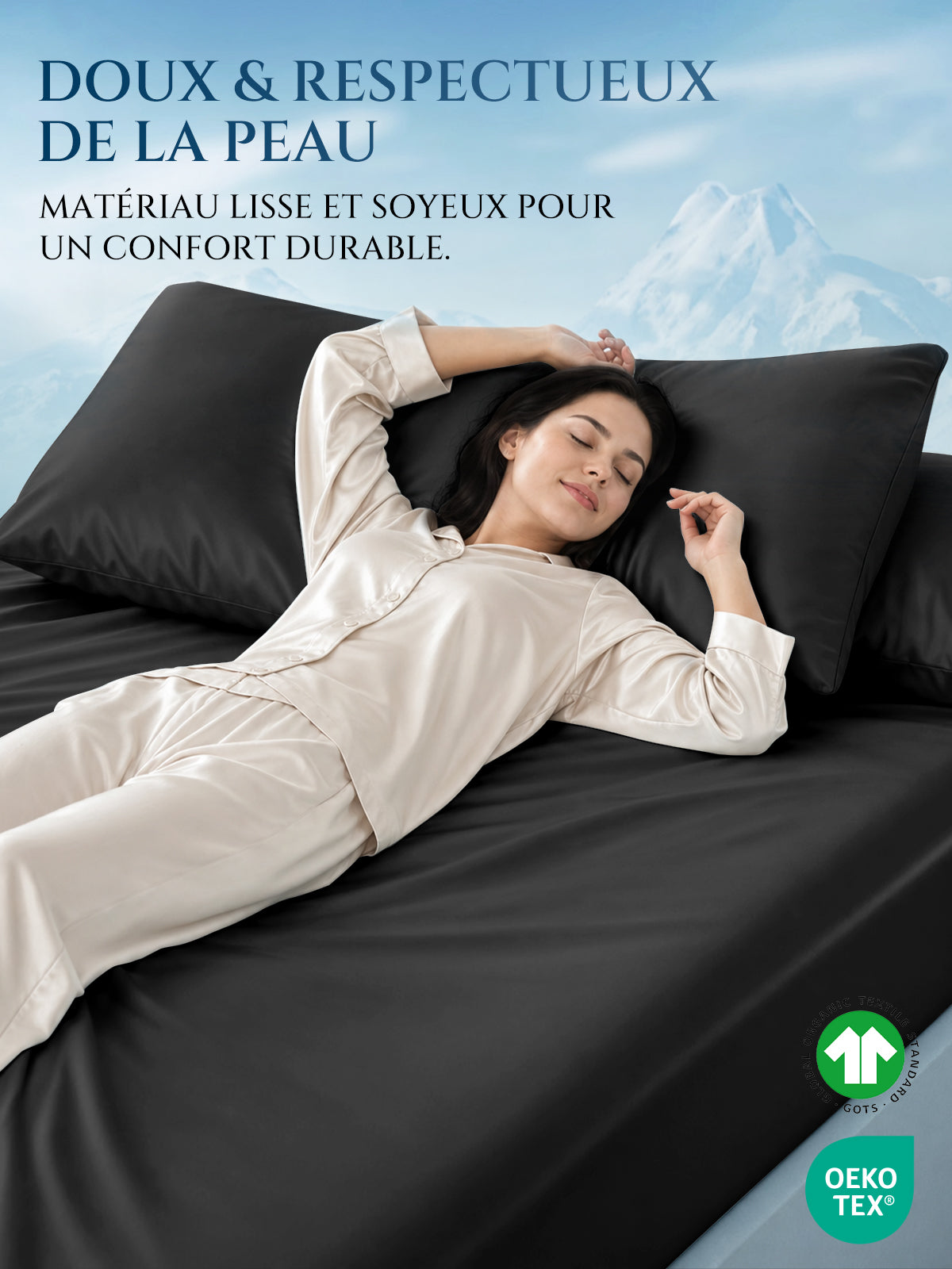 Drap-housse en soie 25 Momme sans couture