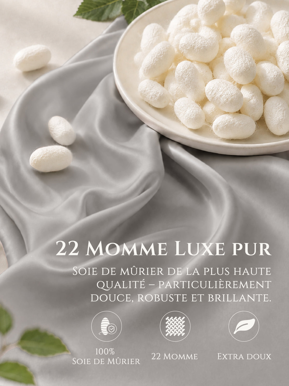 Drap-plat en soie 22 Momme
