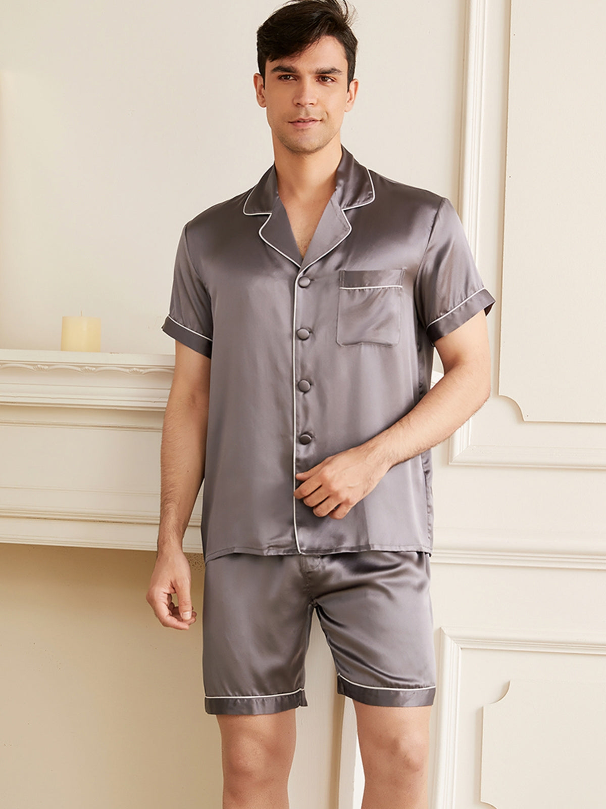 Pyjama Homme Court Soie 19 Momme Classique