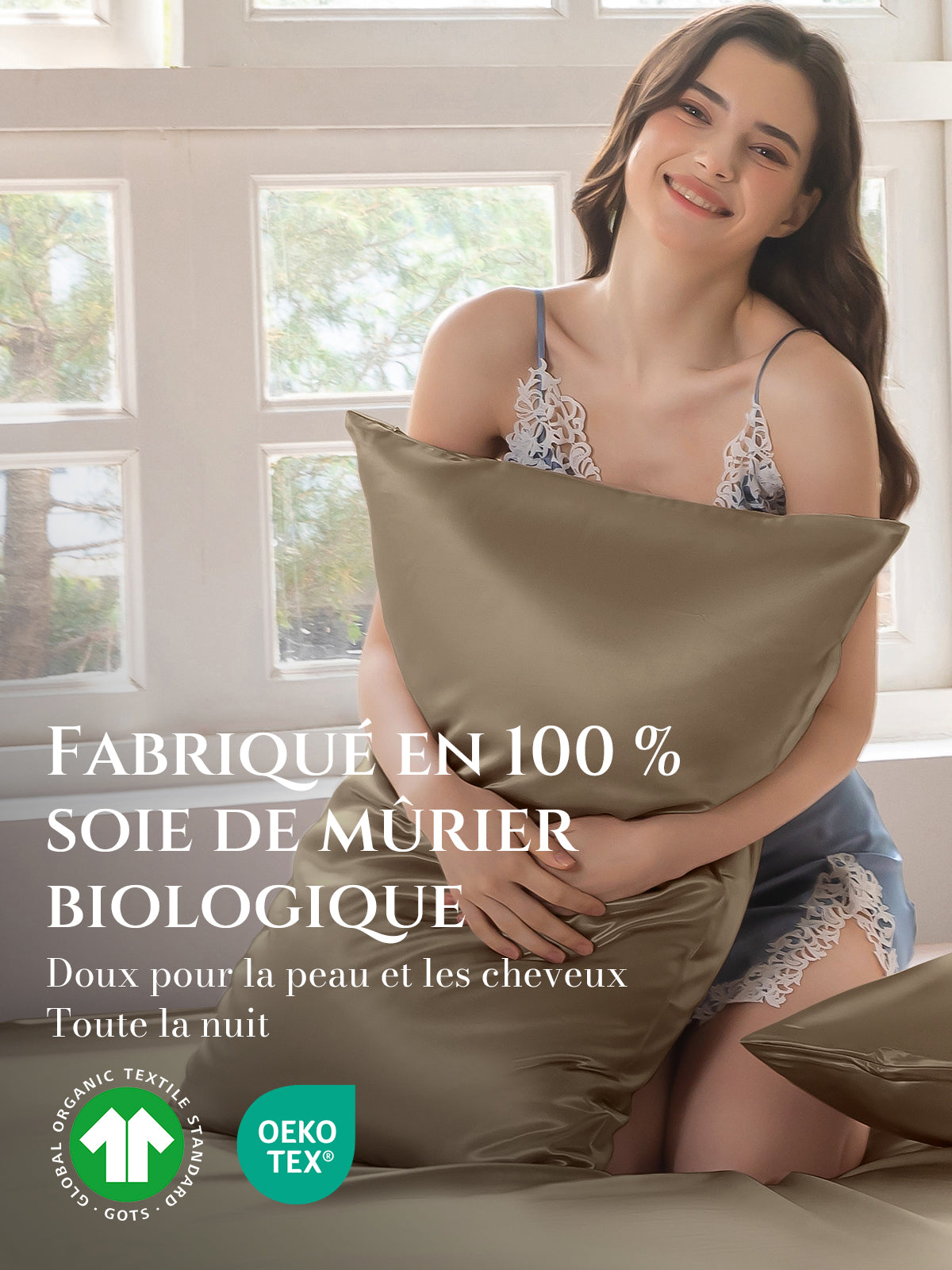 Taie d’oreiller en soie 22 Momme