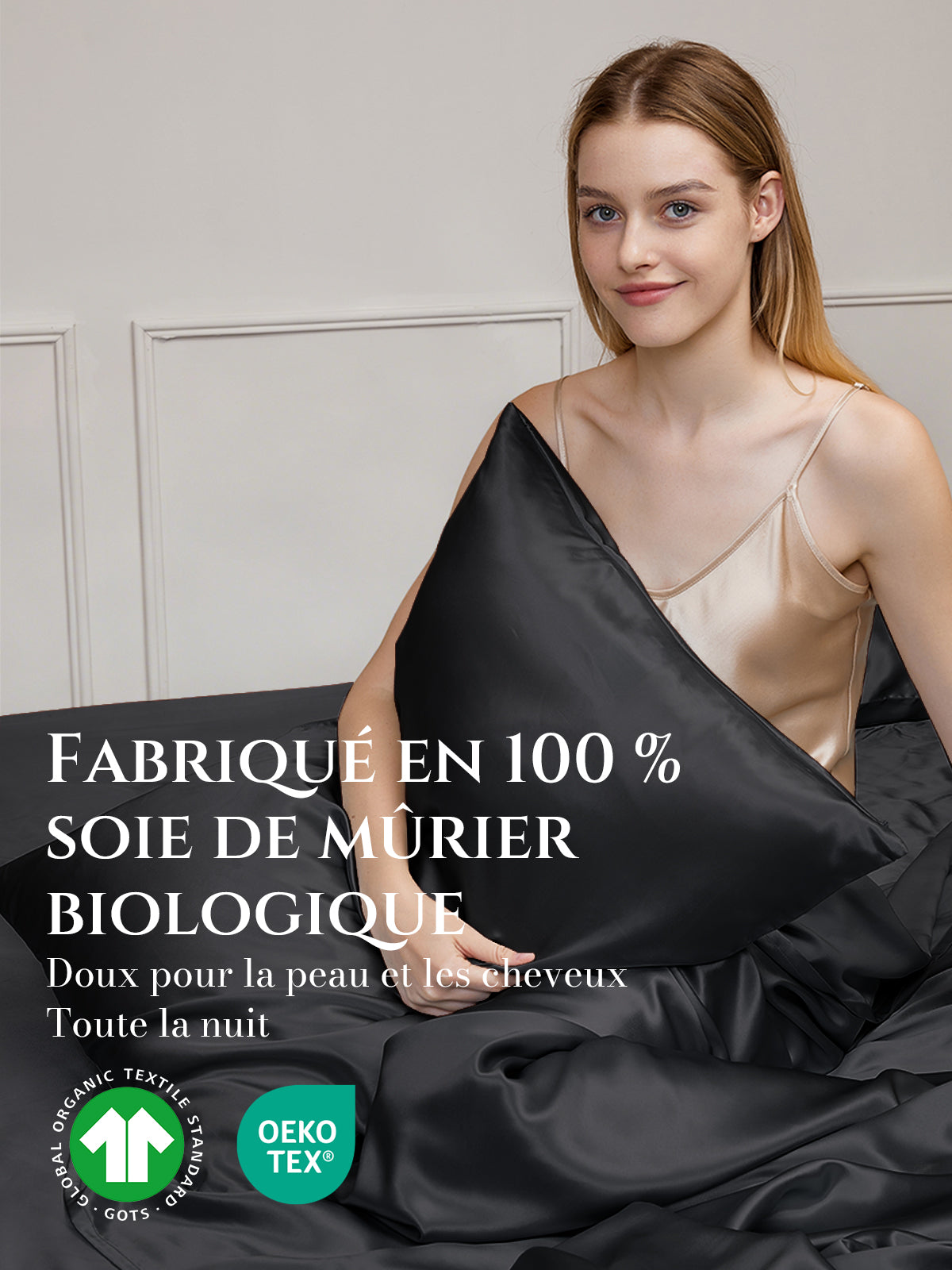 Taie d’oreiller en soie 25 Momme