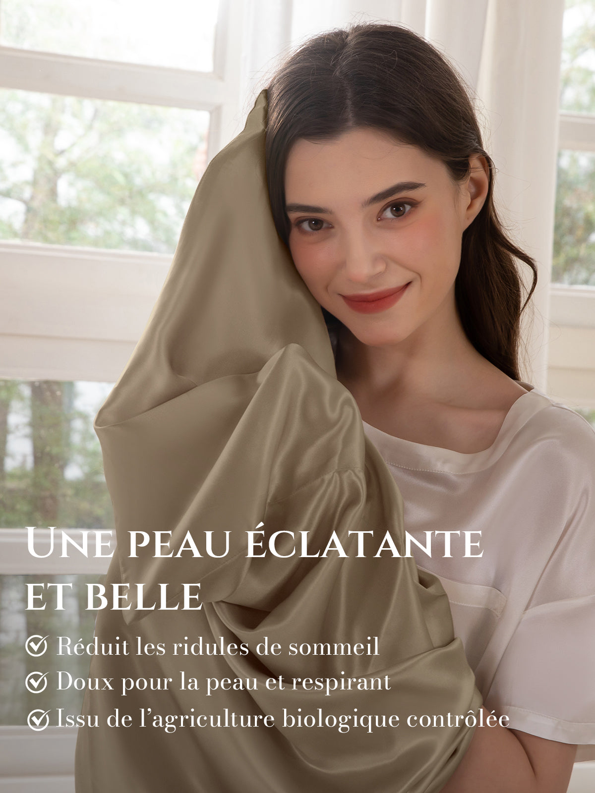 Lot de 2 taies d’oreiller soie 22 Momme