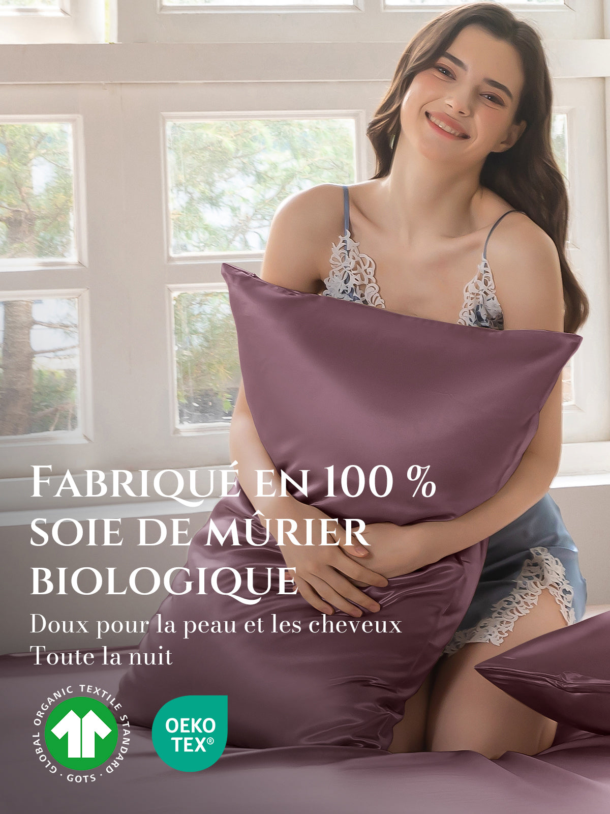 Taie d’oreiller en soie 22 Momme