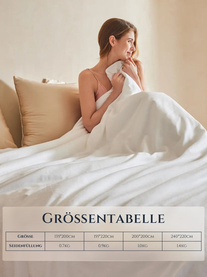 Couette toutes saisons en soie double cocoon Qualité premium