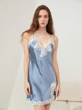 19 Momme Robe Femme Soie Dentelle Décolleté