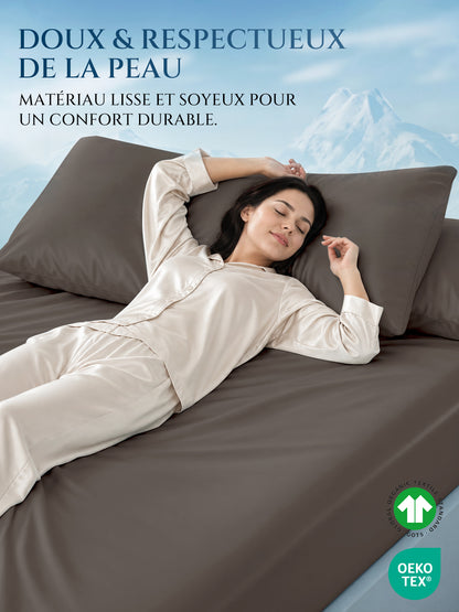 Drap-housse en soie 25 Momme sans couture