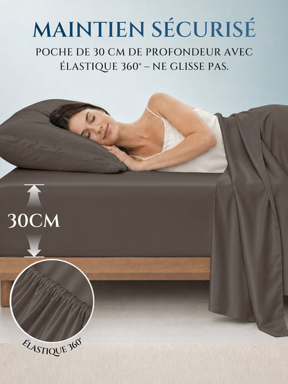 Drap-housse en soie 25 Momme sans couture