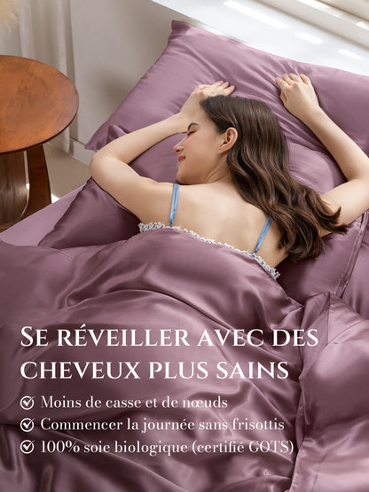 Lot de 2 taies d’oreiller soie 22 Momme