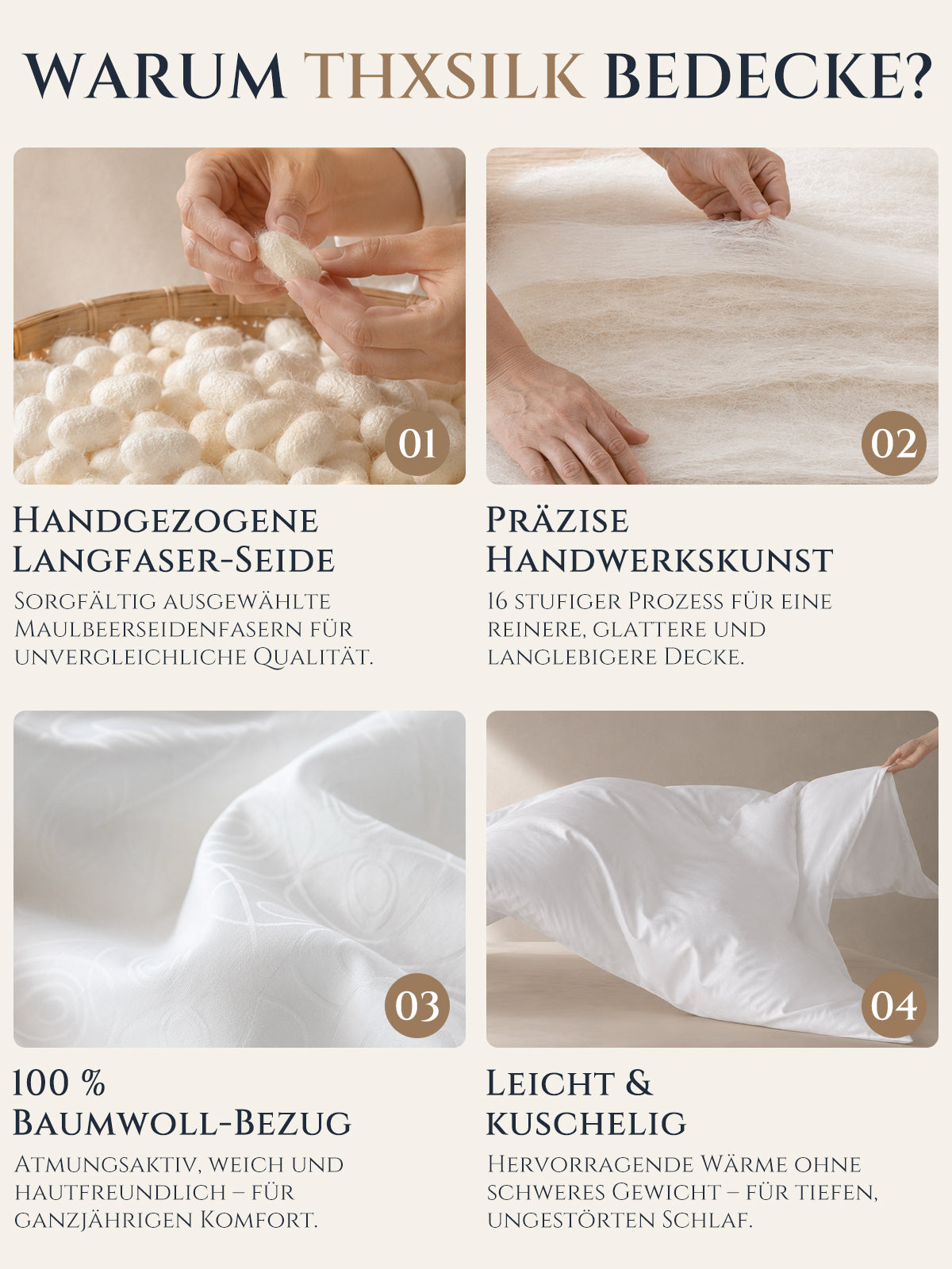 Couette toutes saisons en soie double cocoon Qualité premium