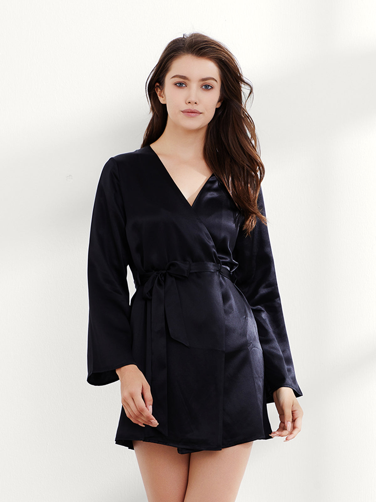 Peignoir Court Soie 19 Momme Luxe Femme