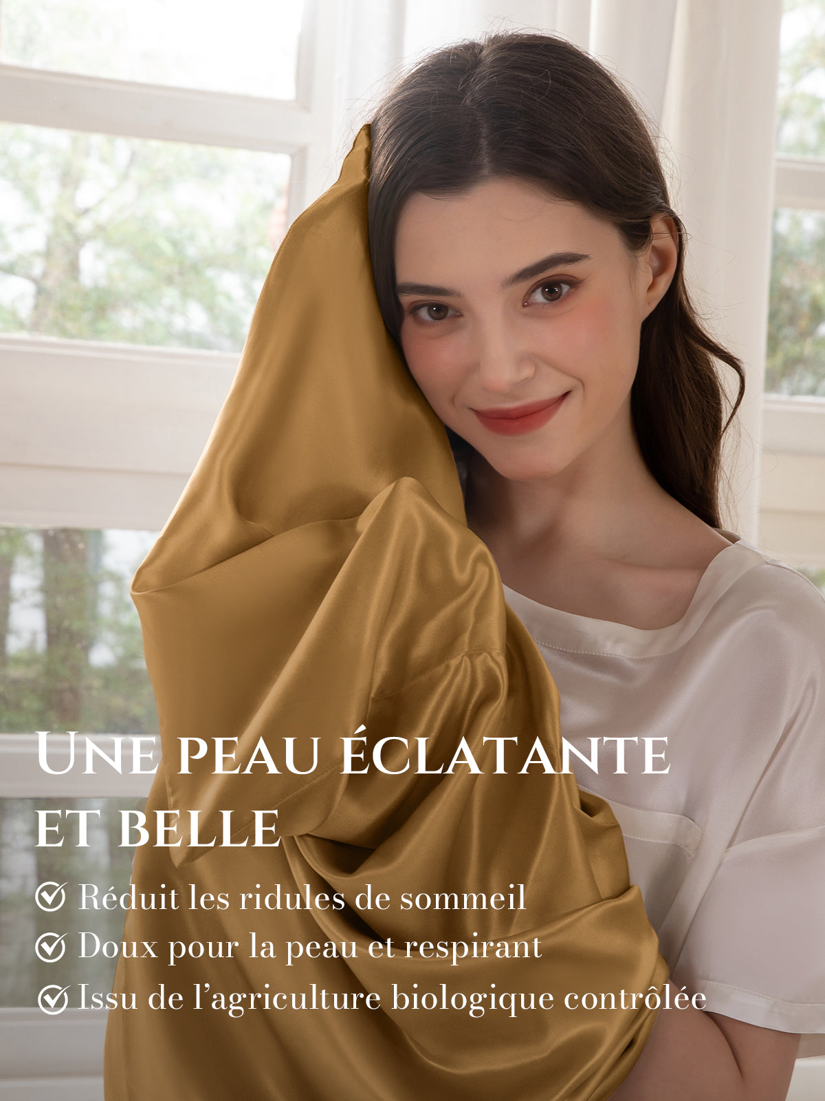 Lot de 2 taies d’oreiller soie 22 Momme